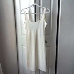 Latex fitted White Midi Dress